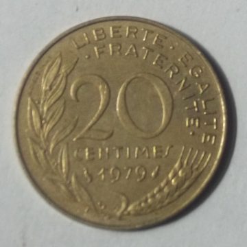20 Centimes 1979 Liberte Egalite Fraternite (used)