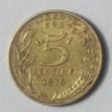 5 Centimes 1978 Liberte Egalite Fraternite (used)