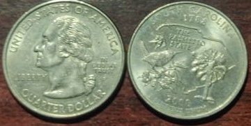 United States Quarter Dollar South Carolina State 1 Coin (# 8/50) Used