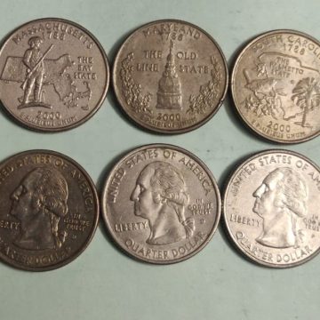 United States Quarter Dollars Set of 5 State Coins 2000 Used