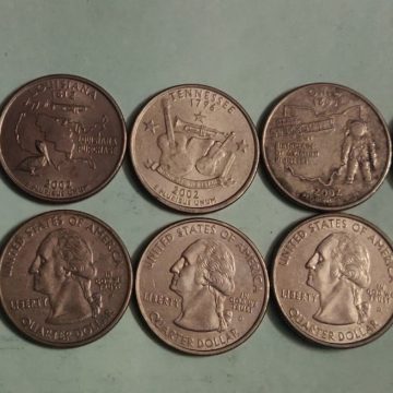 United States Quarter Dollars Set of  5 State Coins 2002 Used
