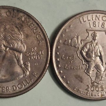 United States Quarter Dollar Illinois State 1 Coin (# 21/50) Used
