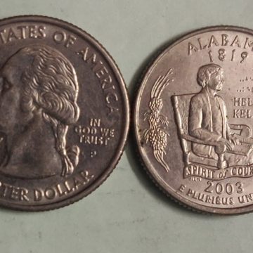 United States Quarter Dollar Alabama State 1 Coin (# 22/50) Used