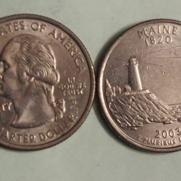 United States Quarter Dollar Maine State 1 Coin (# 23/50) Used