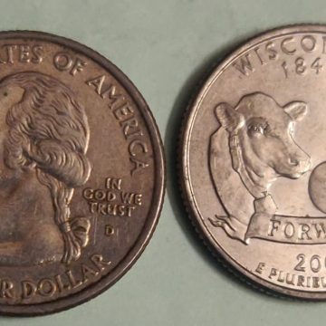 United States Quarter Dollar Wisconsin State 1 Coin (# 30/50) Used
