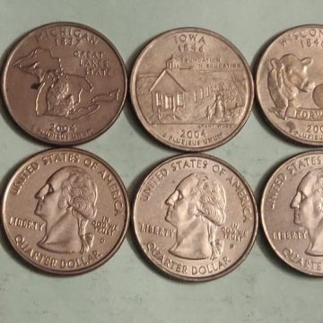 United States Quarter Dollars Set of  5 State Coins 2004 Used
