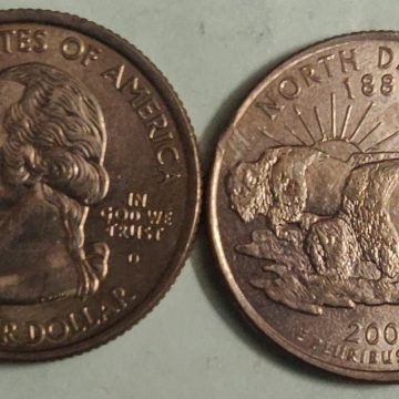 United States Quarter Dollar North Dakota State 1 Coin (# 39/50) Used