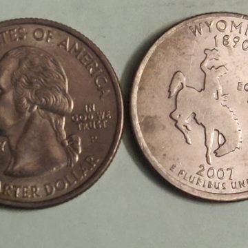 United States Quarter Dollar Wyoming State 1 Coin (# 44/50) Used