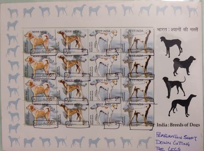 Breeds of Dogs (SL) Perforation Shift Down cutting The Legs (Error stamps)