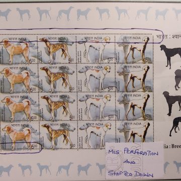 Breeds of Dogs (SL) Mis Perforatio And Shifted Down (Error stamps)