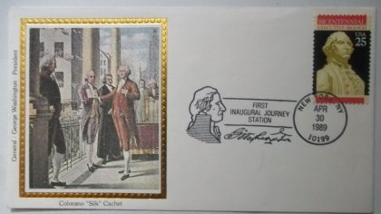 General George Washington President Colorano 'Silk' Cachet 1989 (Foreign FDC)