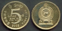 SRILANKA 5 Rupee 2002(Used)