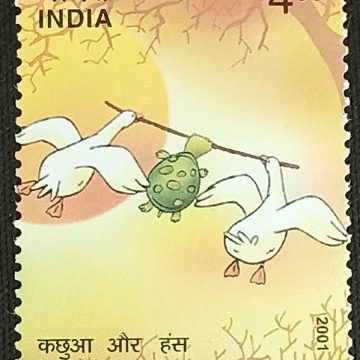 Stories from panchatantra Tortoise Flying with Geese_Cut Setenant