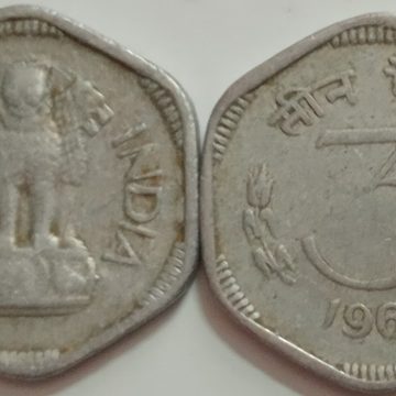 3 PAISE-1964_USED_1 N0 (KOLKATTA MINT)