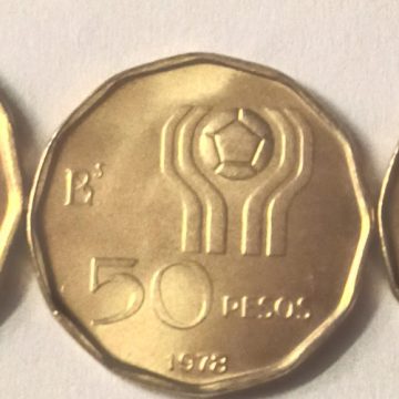 ARGENTINA 1978 Football series 3 coins 20-50-100 pesos (Unc)