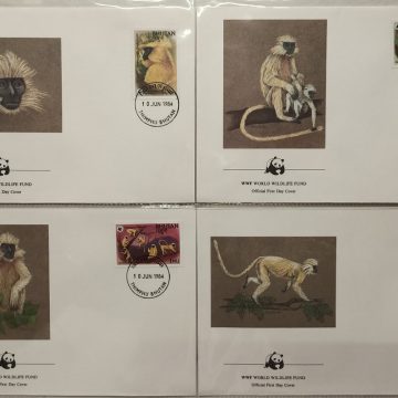 World Wide Fund For Nature Bhutan Golden Langur 1984 Set of 4 (Foreign FDC)