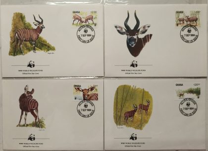 World Wide Fund For Nature Ghana Antelope 1984 Set of 4 (Foreign FDC)