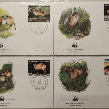 World Wide Fund For Nature Republique De Cote D'ivoire Ducker Zebra 1985 Set of 4 (Foreign FDC)