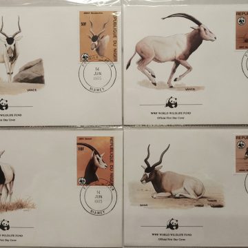 World Wide Fund For Nature Republique Du Niger White Antelope 1985 Set of 4 (Foreign FDC)