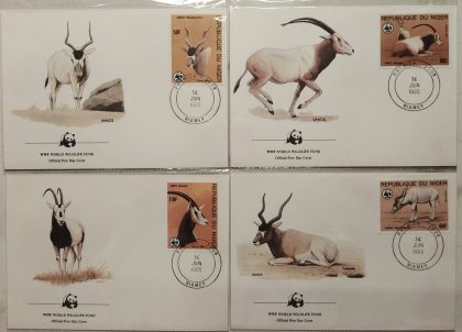 World Wide Fund For Nature Republique Du Niger White Antelope 1985 Set of 4 (Foreign FDC)