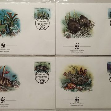 World Wide Fund For Nature Antigo & Barbuda Fishes 1987 Set of 4 (Foreign FDC)