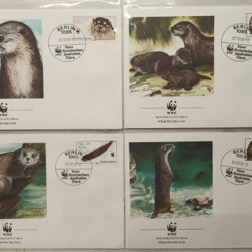 World Wide Fund For Nature DDR Germany Eurasian Otter 1987 Set of 4 (Foreign FDC)