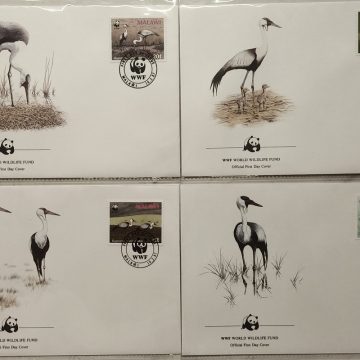 World Wide Fund For Nature Malawi Wattled Crane 1987 Set of 4 (Foreign FDC)