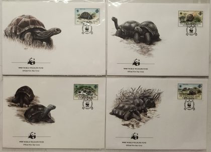 World Wide Fund For Nature Seychelles Tortoise 1987 Set of 4 (Foreign FDC)