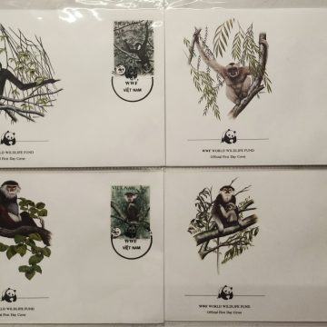 World Wide Fund For Nature Vietnam Monkey 1987 Set of 4 (Foreign FDC)