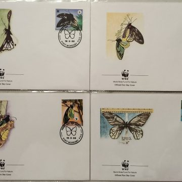 World Wide Fund For Nature Papua New Guinea Butterfly 1988 Set of 4 (Foreign FDC)