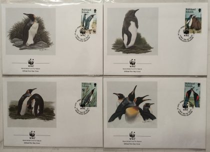 World Wide Fund For Nature Falkland Islands King Penguin 1991 Set of 4 (Foreign FDC)