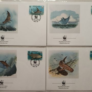 World Wide Fund For Nature Kiribati Mantaray Fish 1991 Set of 4 (Foreign FDC)