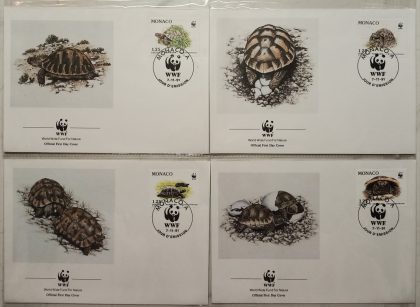 World Wide Fund For Nature Monaco Tortoise Reptiles 1991 Set of 4 (Foreign FDC)