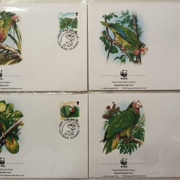 World Wide Fund For Nature Cayman Grand Cayman Parrot 1993 Set of 4 (Foreign FDC)