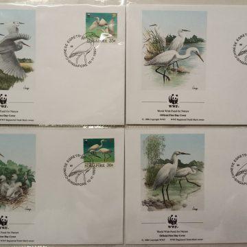 World Wide Fund For Nature Singapore Chinese Egrets 1993 Set of 4 (Foreign FDC)