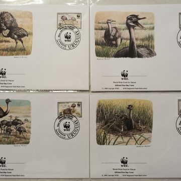 World Wide Fund For Nature Uruguay Greater Rhea 1993 Set of 4 (Foreign FDC)