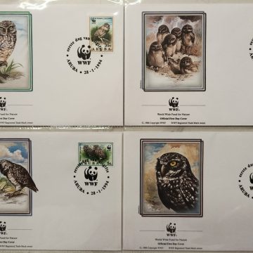World Wide Fund For Nature Aruba Burrowing Owl 1994 Set of 4 (Foreign FDC)