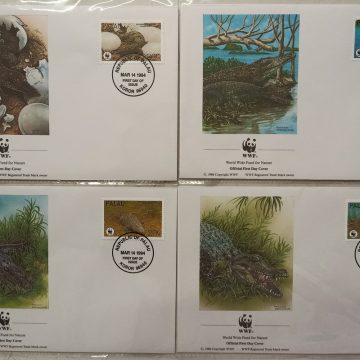 World Wide Fund For Nature Palau Crocodile Reptiles 1994 Set of 4 (Foreign FDC)