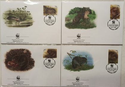 World Wide Fund For Nature Russia Eurasian Beaverrodents 1995 Set of 4 (Foreign FDC)