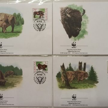 World Wide Fund For Nature Lietuva European Bison 1996 Set of 4 (Foreign FDC)