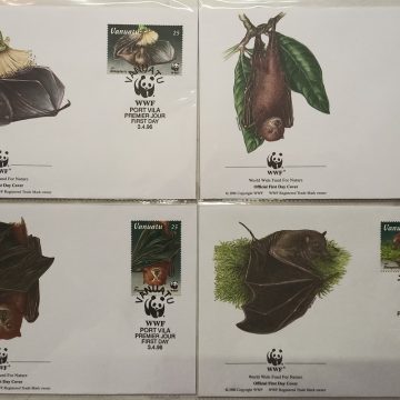 World Wide Fund For Nature Vanuatu Long Tailed Fruit Bat 1996 Set of 4 (Foreign FDC)