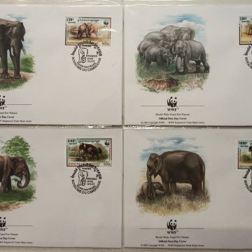 World Wide Fund For Nature Royaume Du Cambodge Malayan Elephant 1997 Set of 4 (Foreign FDC)