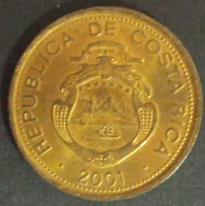 COSTA RICA(Central america) 5 COLONES 2001 (used) - Image 2
