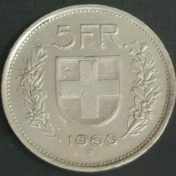 SWITZERLAND 5 FR 1968 Confoederatio Helvetica
