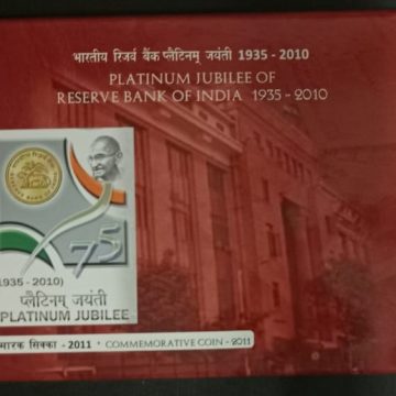 Platinum Jubilee of Reserve Bank of India Rs.75,Rs.10  (UNC SET) One Quantity