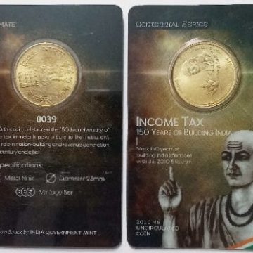 Income Tax 150 Years of Building India ATM card Rs.5