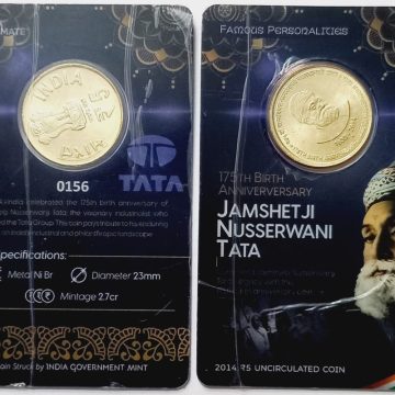 175th Birth Anniversary Jamsheeth Ji Nusserwanji Tata Rs. ATM card Rs.5