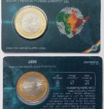 3rd India-Africa Forum Summit ATM card Rs.10