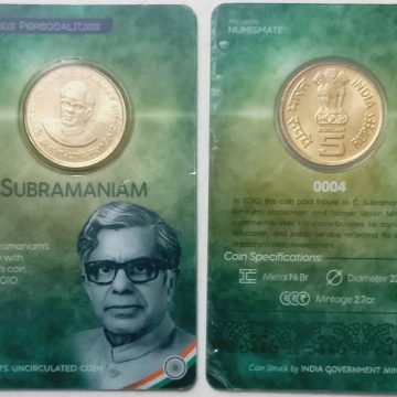 C Subramaniam Brith Centenary ATM card Rs.5