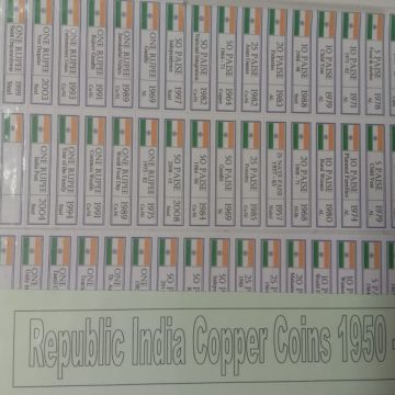 Republic India Copper Coins 1950-2018  (stickers)